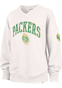 47 Green Bay Packers Womens White Daze Crew Sweatshirt