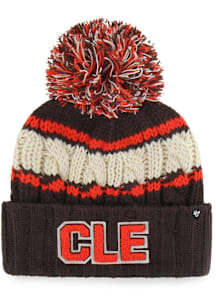 47 Cleveland Browns Brown Emma Cuff Knit with Pom Womens Knit Hat