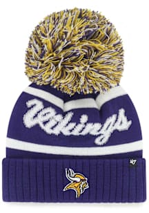 47 Minnesota Vikings Purple Spirited Cuff Pom Knit Womens Knit Hat
