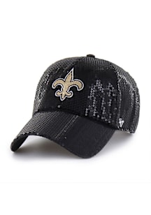 47 New Orleans Saints Black Dazzle Logo Clean Up Womens Adjustable Hat