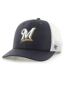47 Milwaukee Brewers Sure Shot Trucker Adjustable Hat - Navy Blue