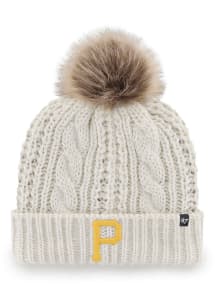 47 Pittsburgh Pirates White Meeko Cuff Pom Womens Knit Hat