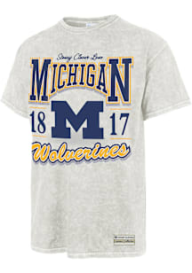 47 Michigan Wolverines Womens Grey Glitter Spirit Tubular Short Sleeve T-Shirt
