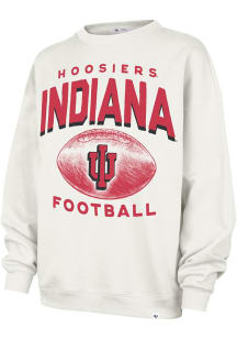 Womens Indiana Hoosiers White 47 Arch Cloud Oversized Crew Sweatshirt