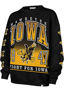 47 Iowa Hawkeyes Womens Black Go Big Crew Sweatshirt