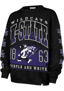 Womens K-State Wildcats Black 47 Go Big Crew Sweatshirt