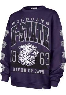 Womens K-State Wildcats Purple 47 Go Big Crew Sweatshirt