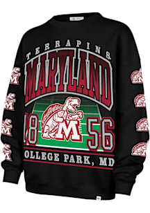 47 Maryland Terrapins Womens Black Go Big Crew Sweatshirt