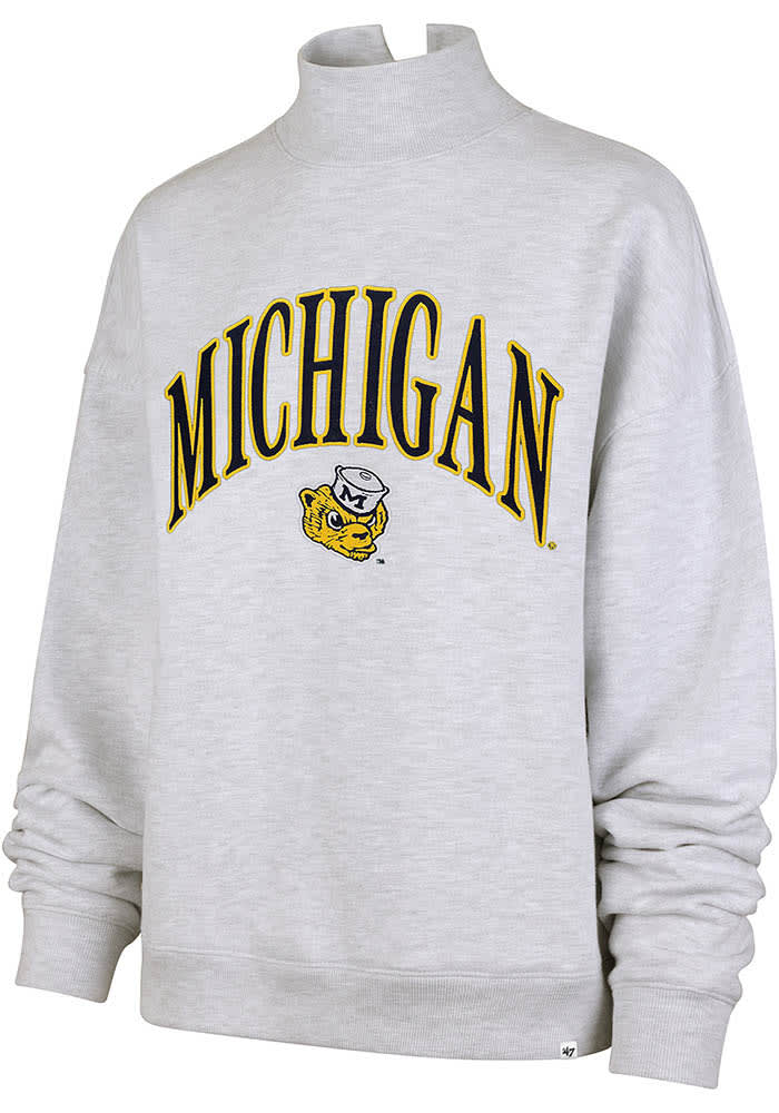 Michigan Wolverines 47 Crew Sweatshirt Womens GREY Vantage Mock