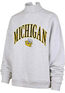 Womens Michigan Wolverines Grey 47 Vantage Mock Neck Crew Sweatshirt