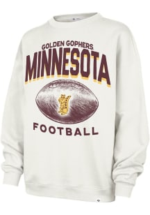 Womens Minnesota Golden Gophers White 47 Arch Cloud Oversized Crew Sweatshirt