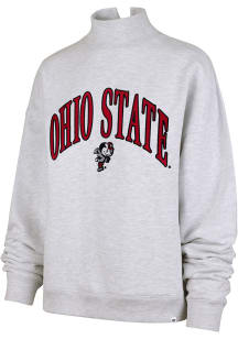 Womens Ohio State Buckeyes Grey 47 Vantage Mock Neck Crew Sweatshirt
