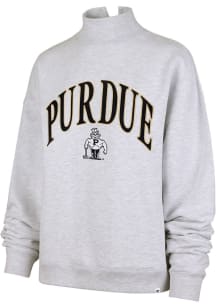 Womens Purdue Boilermakers Grey 47 Vantage Mock Neck Crew Sweatshirt