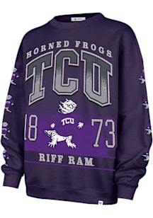 47 TCU Horned Frogs Womens Purple Go Big Crew Sweatshirt
