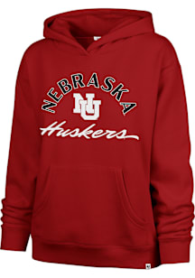 47 Nebraska Cornhuskers Womens Red Whirlwind Naomi Hooded Sweatshirt
