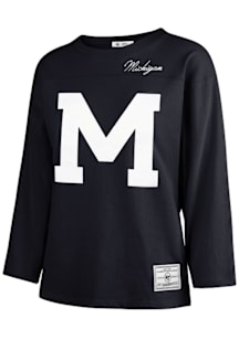 47 Michigan Wolverines Womens Blue Game Nod Timeless LS Tee