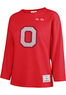 47 Ohio State Buckeyes Womens Red Game Nod Timeless LS Tee
