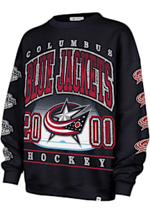 47 Columbus Blue Jackets Womens Navy Blue Go Big Crew Sweatshirt