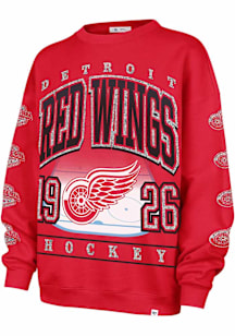 47 Detroit Red Wings Womens Red Go Big Crew Sweatshirt