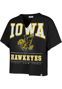 Iowa Hawkeyes Black 47 Elation Oversized Notch Short Sleeve T-Shirt