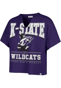 K-State Wildcats Purple 47 Elation Oversized Notch Short Sleeve T-Shirt