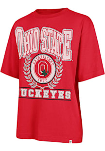 47 Ohio State Buckeyes Womens Red Ring True Short Sleeve T-Shirt