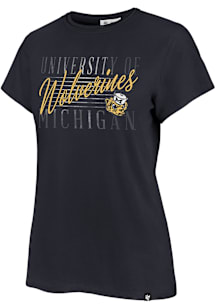47 Michigan Wolverines Womens Blue Maze Frankie Short Sleeve T-Shirt