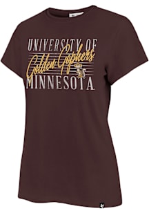 47 Minnesota Golden Gophers Womens Maroon Maze Frankie Short Sleeve T-Shirt