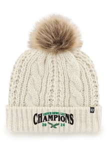 47 Philadelphia Eagles White Super Bowl LIX Champions Meeko Womens Knit Hat