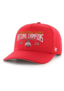 47 Red Ohio State Buckeyes 2024 College Football Playoff Champs Arch Hitch Adjustable Hat