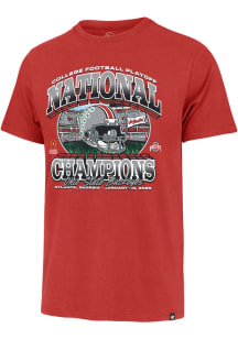 Ohio State Buckeyes Red 47 2024 Football National Champions Short Sleeve Fashion T Shirt