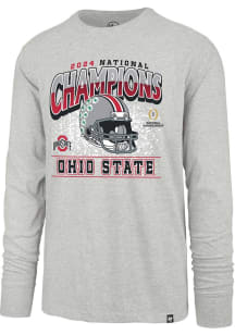 Mens Ohio State Buckeyes Grey 47 2024 National Champions Franklin Long Sleeve Fashion T Shirt