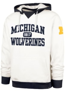 Mens Michigan Wolverines White 47 Skipper Original Hooded Sweatshirt