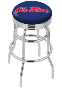 Ole Miss Rebels Double-Ring Swivel Chrome Pub Stool - Black