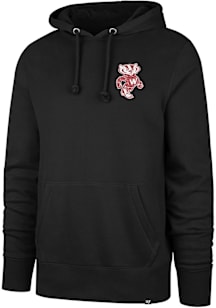 47 Wisconsin Badgers Mens Black Comeback Headline Long Sleeve Hoodie