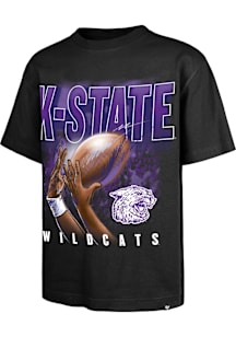 47 K-State Wildcats Black Football Fingertip Foundation Short Sleeve Fashion T Shirt