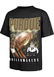 47 Purdue Boilermakers Black Football Fingertip Foundation Short Sleeve Fashion T Shirt
