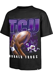 47 TCU Horned Frogs Black Football Fingertip Foundation Short Sleeve Fashion T Shirt