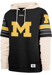 Mens Michigan Wolverines Black 47 Lacer Long Sleeve Fashion Hood