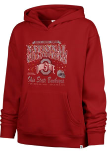 Womens Ohio State Buckeyes Red 47 2024 National Champions Naomi Hooded Sweatshirt