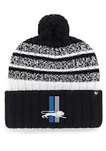 47 Detroit Lions Black Retro Tavern Cuff Pom Mens Knit Hat