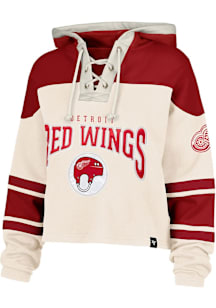 47 Detroit Red Wings Womens White Helmet Lacer Hooded Sweatshirt
