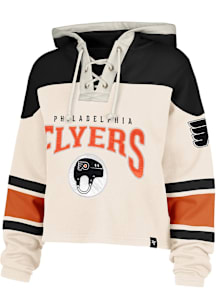 47 Philadelphia Flyers Womens White Helmet Lacer Hooded Sweatshirt