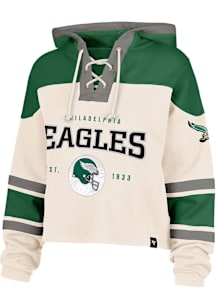 47 Philadelphia Eagles Womens White Helmet Lacer Hooded Sweatshirt