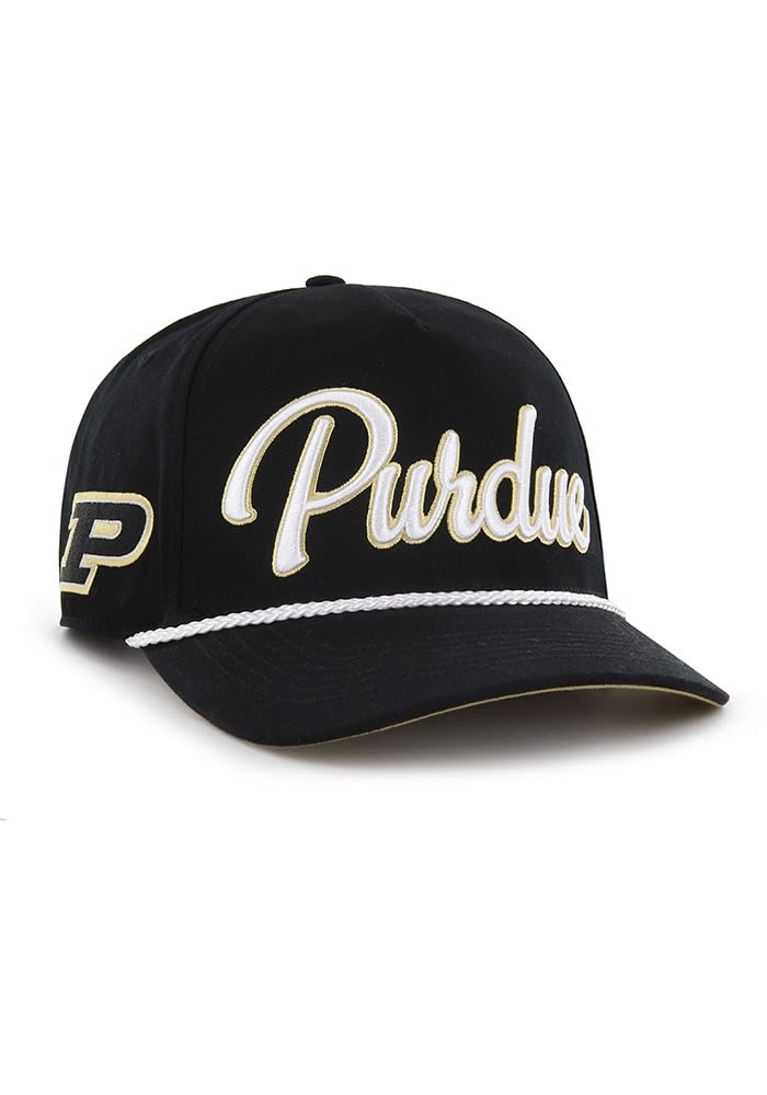 47 BLACK Purdue Boilermakers Overhand Hitch Adjustable Hat