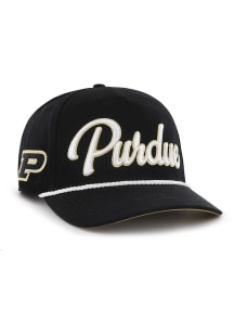 47 Black Purdue Boilermakers Overhand Hitch Adjustable Hat