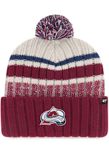 47 Colorado Avalanche Maroon Long Range Cuff Knit with Pom Mens Knit Hat