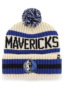 47 Dallas Mavericks Ivory Bering Cuff Pom Mens Knit Hat