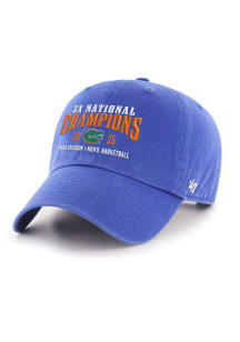 47 Florida Gators 2025 MBB National Champs Multi Clean Up Adjustable Hat - Blue