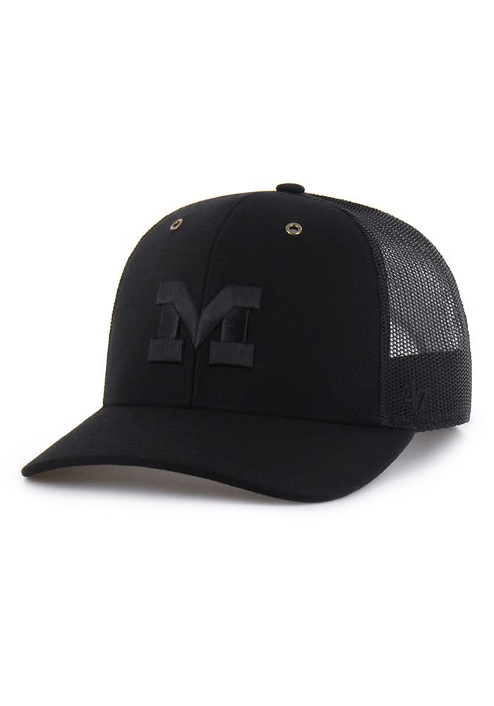 47 Michigan Wolverines BLACK Carhartt Trucker Adjustable Hat